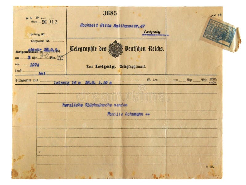 An antique telegram editorial stock image. Image of aged 64256509