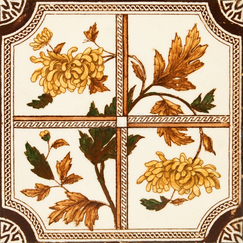 Arts & Crafts Antique Tile stock photo. Image of printed 5404482