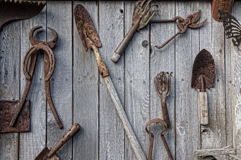 antique tool wall stock image. image of wall, farrier