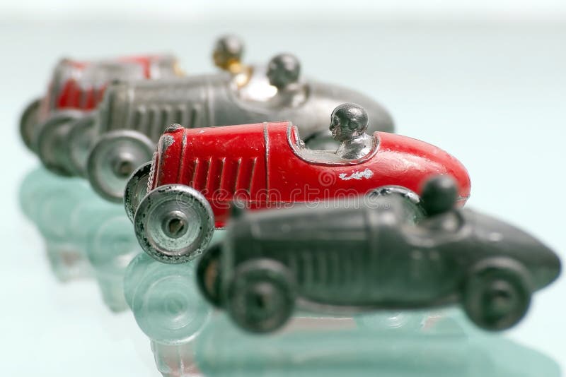 Antique toy race cars