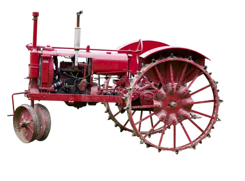 Antique tractor Isolated royalty free stock photos