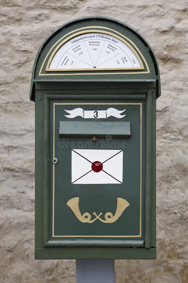 Antique traditional mailbox. Vintage background. Tallinn. Estonia. royalty free stock image Antique traditional mailbox. Vintage background. Tallinn. Estonia. royalty free stock image