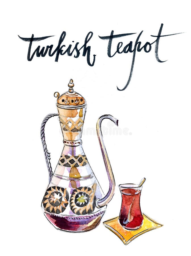 Antique turkish teapot vector illustration Antique turkish teapot vector illustration