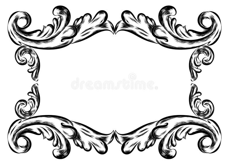 Antique vintage floral ornament on white background. Vector royalty free illustration