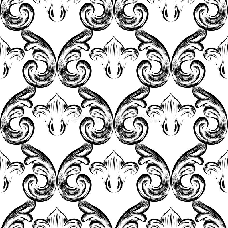 Antique vintage floral ornament on white background. Vector royalty free illustration