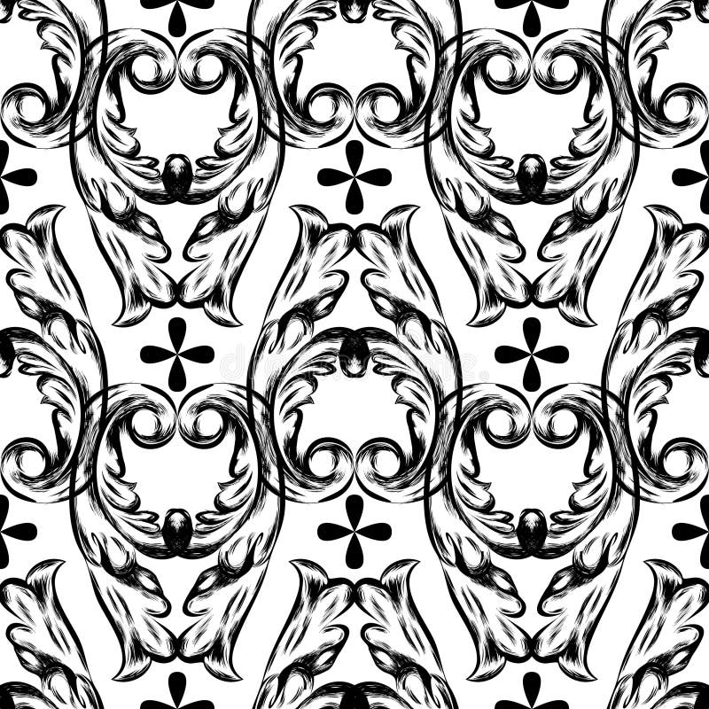 Antique vintage floral ornament on white background. Vector vector illustration