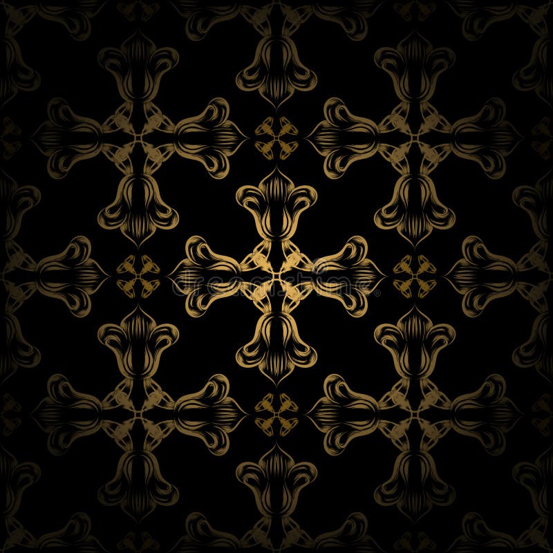 Antique vintage floral ornament on white background. Vector royalty free illustration