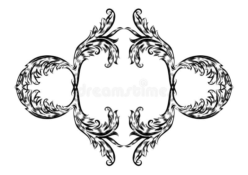 Antique vintage floral ornament on white background. Vector stock illustration