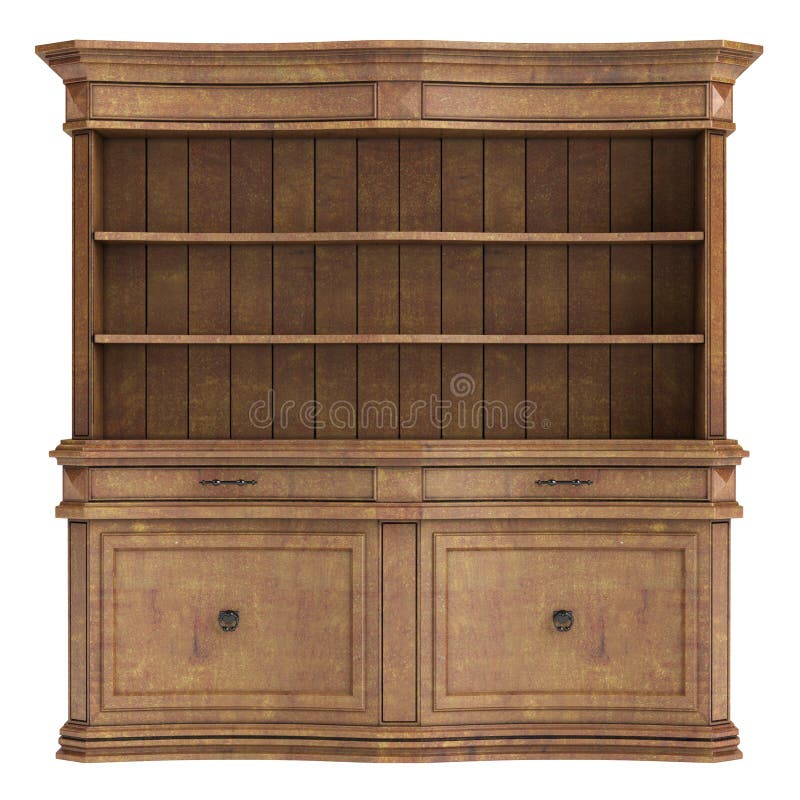 Antique wooden cabinet royalty free illustration