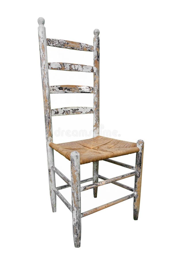 Antique Wooden High-back Chair Isolated. Stock Photo ...