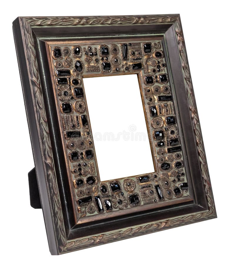 Antique wooden photo frame isolated on white background royalty free stock images Antique wooden photo frame isolated on white background royalty free stock images