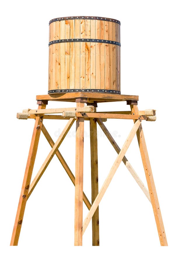 Antique Wooden Water Tower With Steel Ring Stock Photo Image of farm, maintenance 53369756