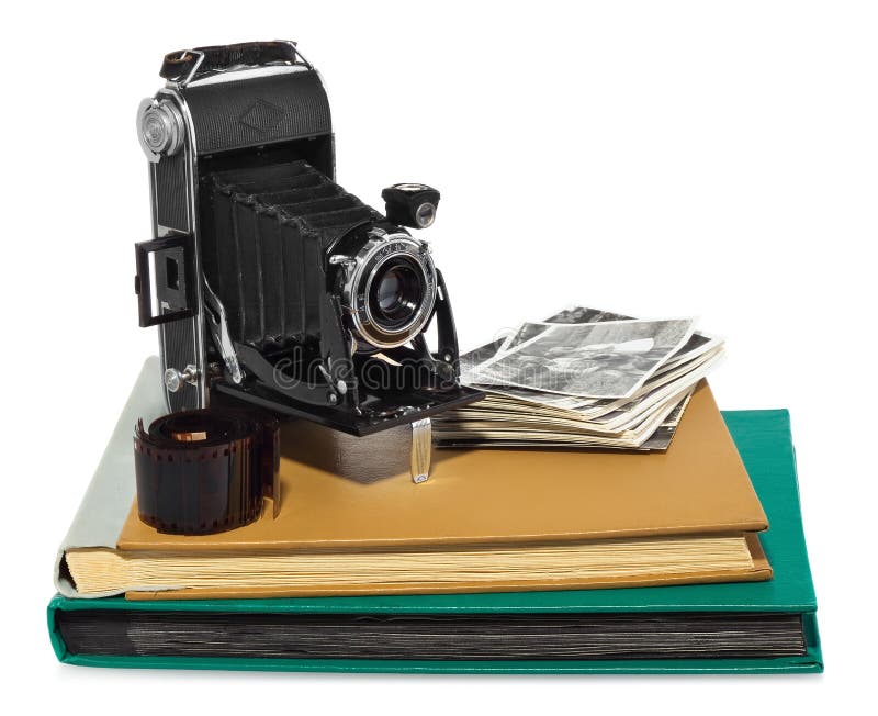 Antiquiteit, zwarte, zakcamera, oude fotoalbums, retro zwart-witte foto's, historische negatief voor de camera royalty-vrije stock afbeelding Antiquiteit, zwarte, zakcamera, oude fotoalbums, retro zwart-witte foto's, historische negatief voor de camera royalty-vrije stock afbeelding