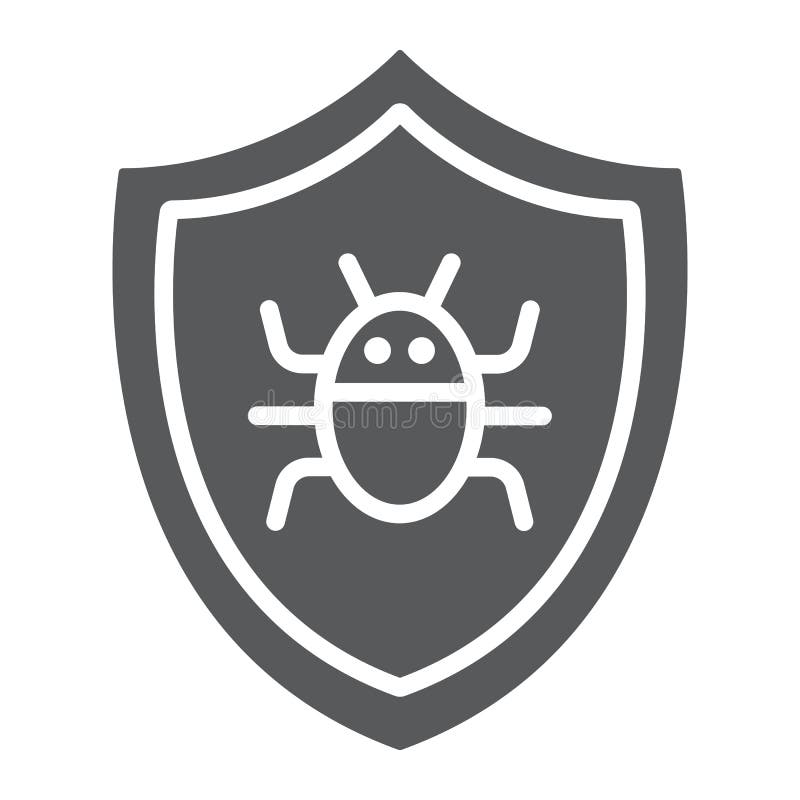 Antivirus Glyph Icon, Technology and Protection, Software Firewall Sign