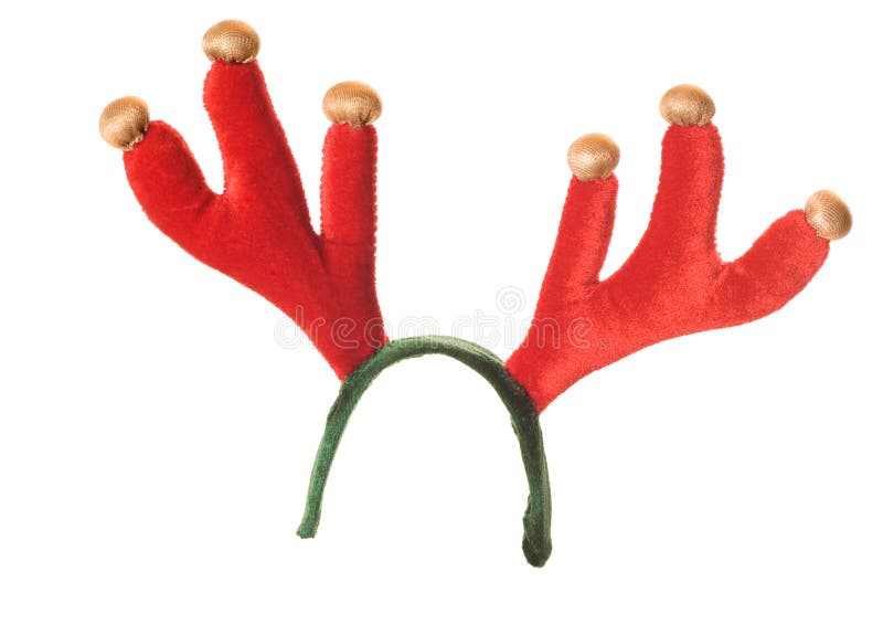 Antlers rossi e verdi della renna di natale fotografie stock libere da diritti Antlers rossi e verdi della renna di natale fotografie stock libere da diritti