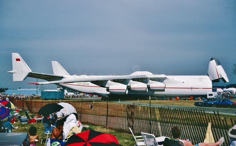 Antonov AN-225 Mriya CCCP-82060 CN 1 . Taken in May 2000 .The Antonov An-225 was a strategic airlift cargo aircraft that retained many similarities with the preceding An-124 airlifter that it was derived from. It has a longer fuselage and cargo deck due to the addition of fuselage barrel extensions that were fitted both fore and aft of the wings. Sadly , this beautiful aircraft is no maor . Antonov AN-225 Mriya CCCP-82060 CN 1 . Taken in May 2000 .The Antonov An-225 was a strategic airlift cargo aircraft that retained many similarities with the preceding An-124 airlifter that it was derived from. It has a longer fuselage and cargo deck due to the addition of fuselage barrel extensions that were fitted both fore and aft of the wings. Sadly , this beautiful aircraft is no maor .