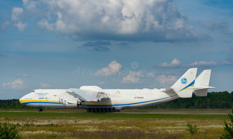 AN-225 Antonov Mriya departed from the Kyiv-Antonov-2 International Airport to perform commercial cargo shipping flight. AN-225 is the world`s largest transport aircraft. July 2021. AN-225 Antonov Mriya departed from the Kyiv-Antonov-2 International Airport to perform commercial cargo shipping flight. AN-225 is the world`s largest transport aircraft. July 2021