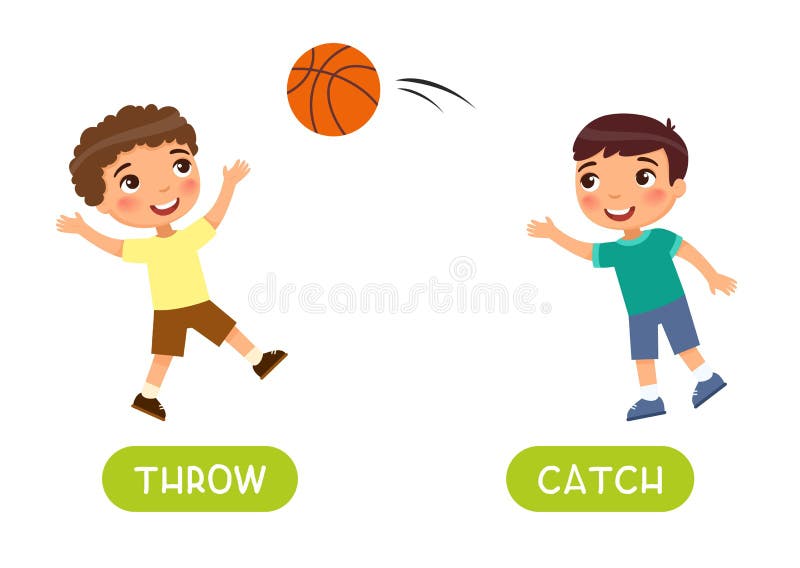 Antonyms concept, THROW and CATCH