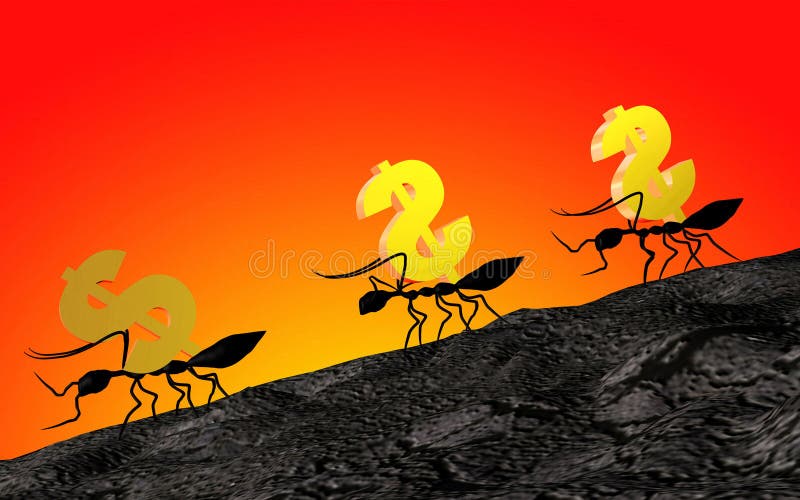 Ants Carrying Dollars Stock Photos Image 3124353