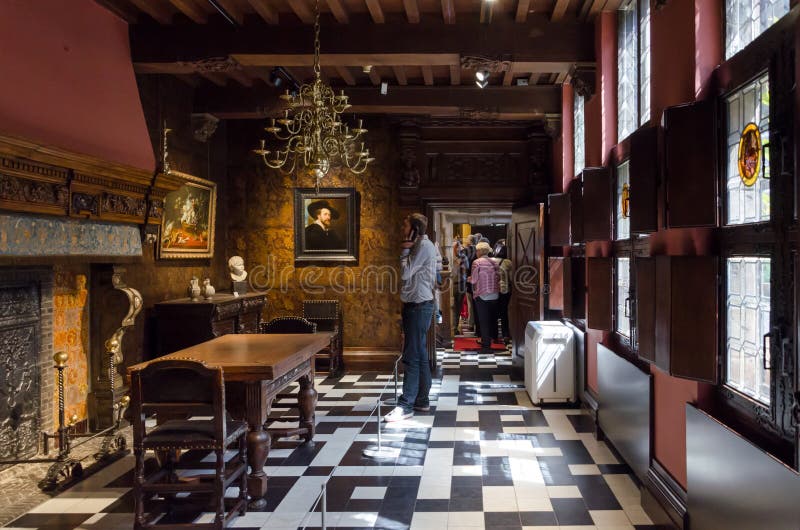 Antwerp, Belgium - May 10, 2015: Tourist visit Rubenshuis (Rubens House)