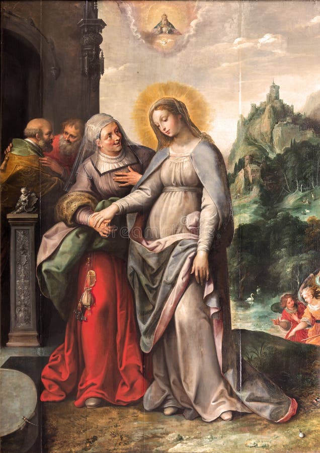 Antwerp - The Visitation of Virgin Mary to Elizabeth by Frans Francken (1581 - 1642) in Saint Pauls church