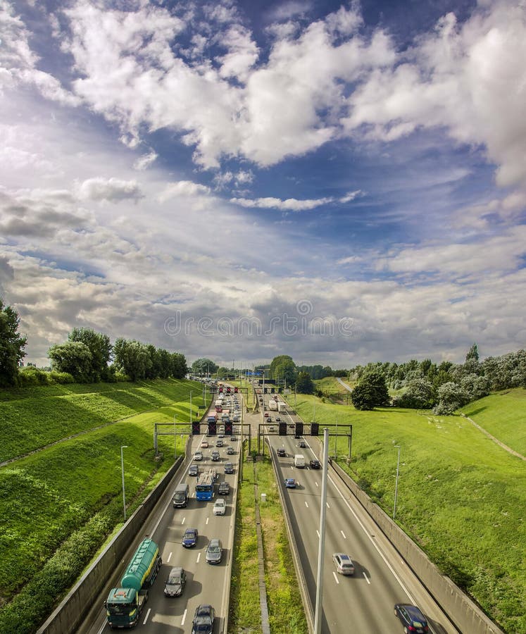 Antwerpen, Belgium 04 August 2016. Highway in . Editorial Stock Photo
