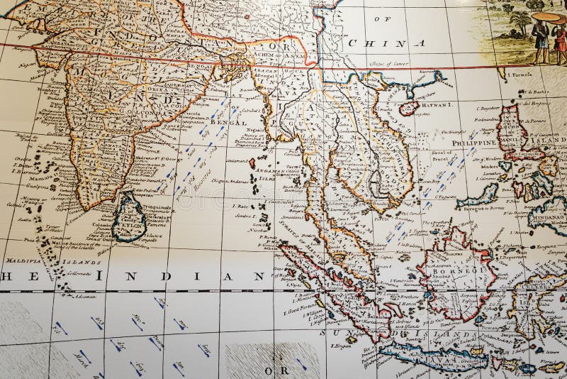 Antyczna mapa Azja Południowo-Wschodnia
