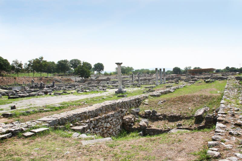 These ruins from Ancient Philippi were the homes of civil and state markets visited by St. Paul as recorded in Acts 16 of the Bible. Philippi was along the Egnatian Way and was the location Paul and Silas were imprisoned and where Paul met Lydia the merchant of Purple cloth. These ancient ruins contain ruins from the Greek and Roman time period.n. These ruins from Ancient Philippi were the homes of civil and state markets visited by St. Paul as recorded in Acts 16 of the Bible. Philippi was along the Egnatian Way and was the location Paul and Silas were imprisoned and where Paul met Lydia the merchant of Purple cloth. These ancient ruins contain ruins from the Greek and Roman time period.n