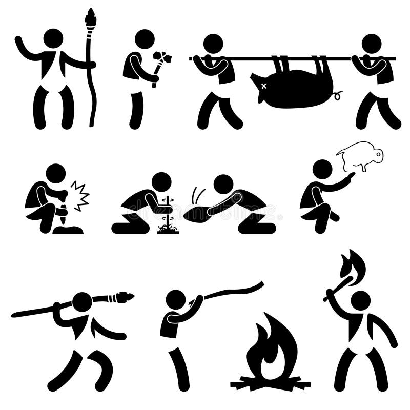 antycznego caveman mężczyzna prehistoryczna praforma ilustracji antycznego caveman mężczyzna prehistoryczna praforma ilustracji