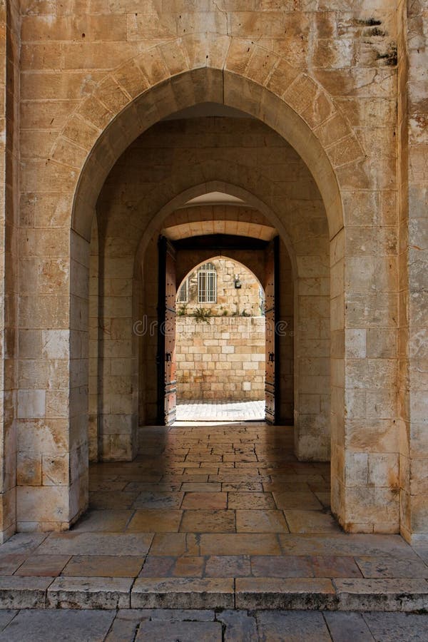 Antycznego łękowatego miasta Jerusalem stary kamień