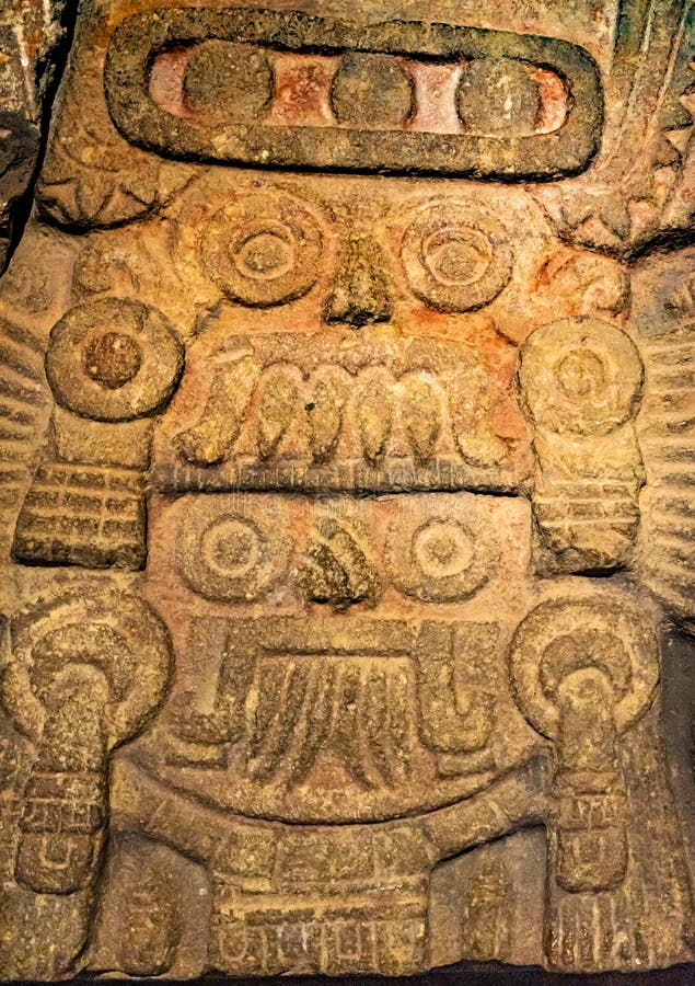 Antyczny azteka boga kamienia statuy Templo Mayor Meksyk Meksyk fotografia stock Antyczny azteka boga kamienia statuy Templo Mayor Meksyk Meksyk fotografia stock