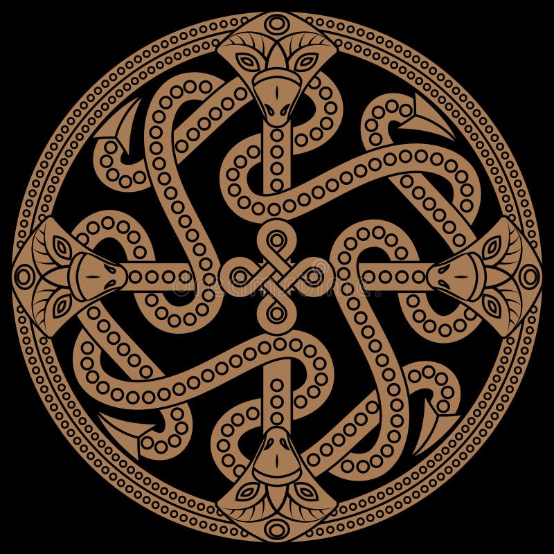 Antyczny dekoracyjny smok w celta stylu, scandinavian pracy ilustracja ilustracji Antyczny dekoracyjny smok w celta stylu, scandinavian pracy ilustracja ilustracji