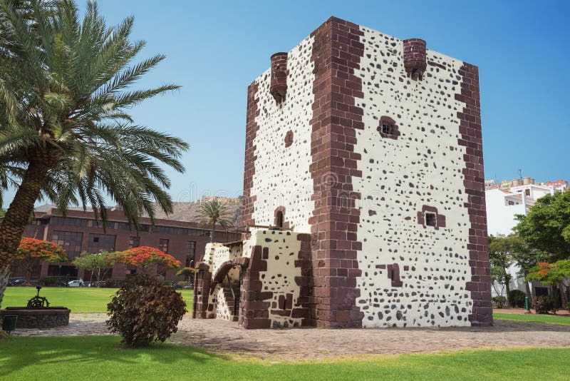 Antyczny fort, Torre Del Conde w San Sebastian de losie angeles Gomera, Może obraz royalty free Antyczny fort, Torre Del Conde w San Sebastian de losie angeles Gomera, Może obraz royalty free
