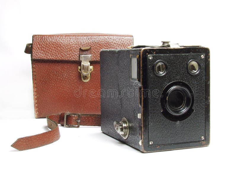 ANTYKWARSKA fotografii kamera Z skrzynką fotografia stock ANTYKWARSKA fotografii kamera Z skrzynką fotografia stock