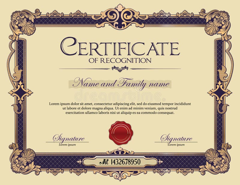 Antykwarski rocznika ornamentu ramy świadectwo rozpoznanie royalty ilustracja Antykwarski rocznika ornamentu ramy świadectwo rozpoznanie royalty ilustracja