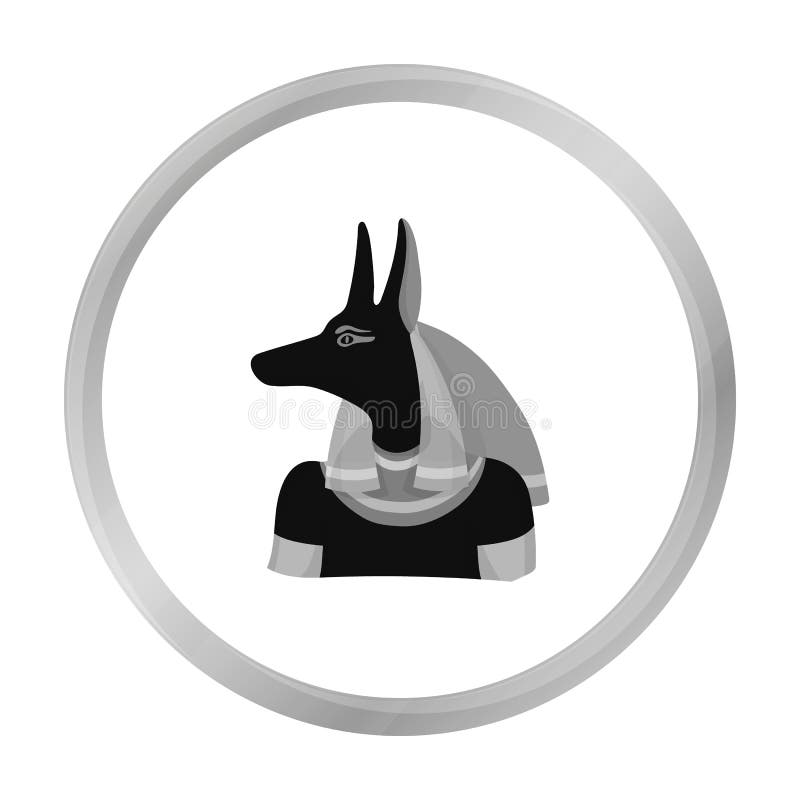 Anubis Icon In Monochrome Style Isolated On White