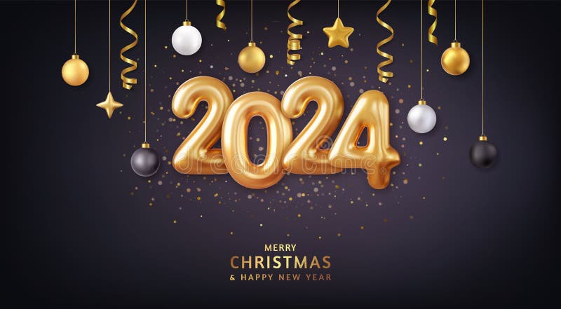 Anul Nou Fericit 2024 stock illustration