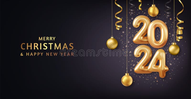 Anul Nou Fericit 2024 royalty free illustration