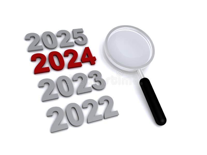 Anul nou 2024 privind alb royalty free illustration