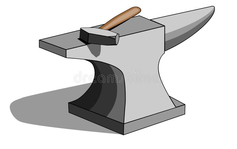 Anvil and hammer stock illustration. Illustration of american 23642210