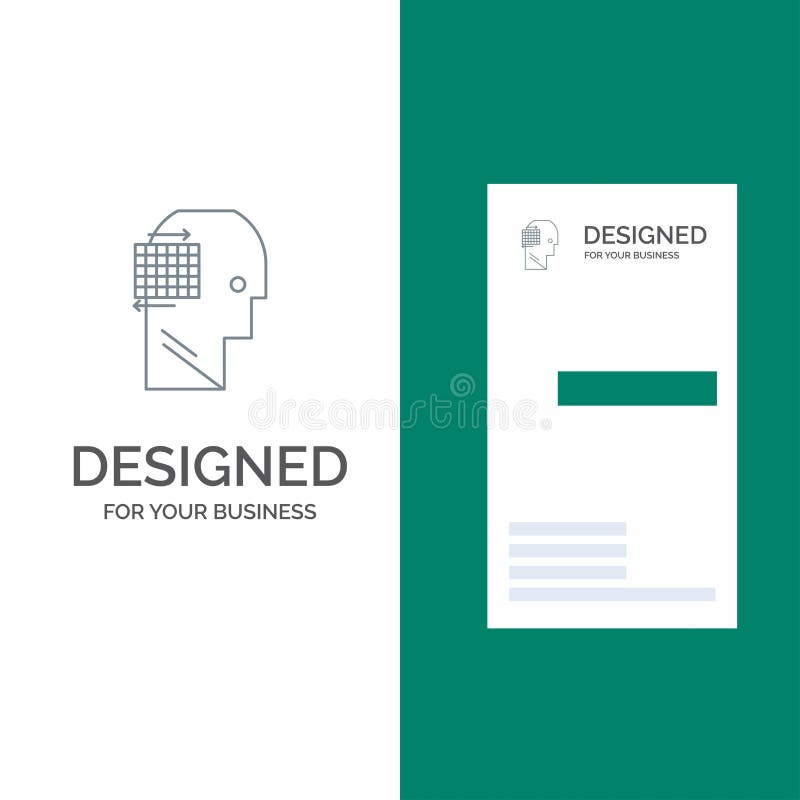 Användare, funderare, framgång, affär Grey Logo Design och mall för affärskort stock illustrationer Användare, funderare, framgång, affär Grey Logo Design och mall för affärskort stock illustrationer