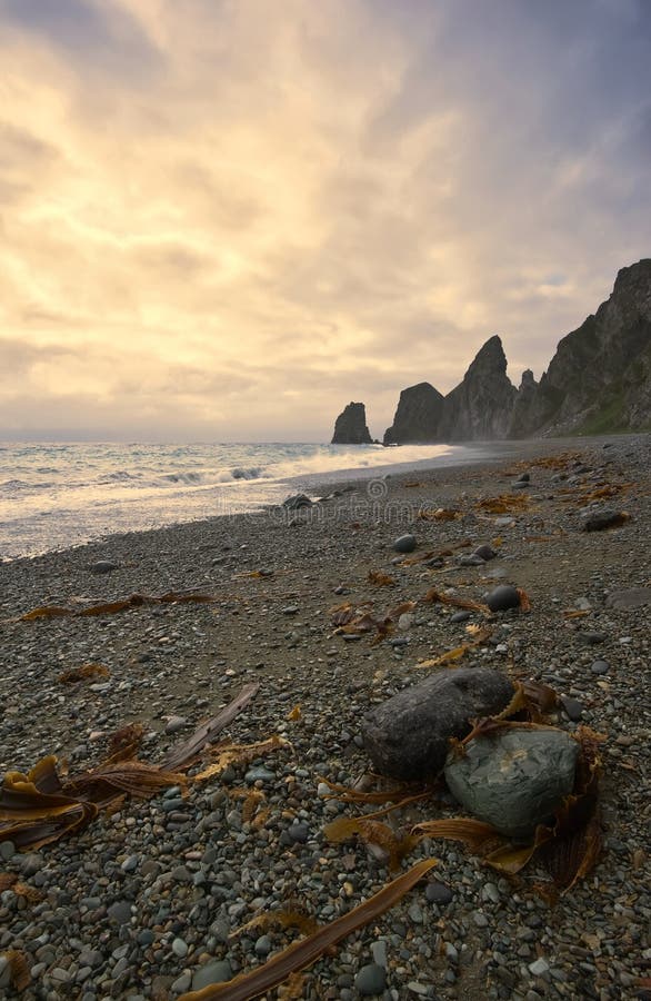 Anxiety morning on the ocean shore.