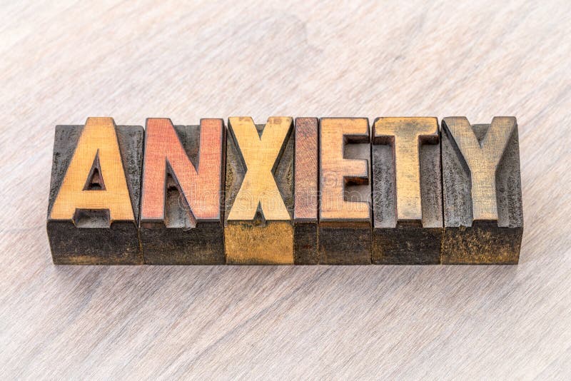 Anxiety word abstract in wood type stock images Anxiety word abstract in wood type stock images