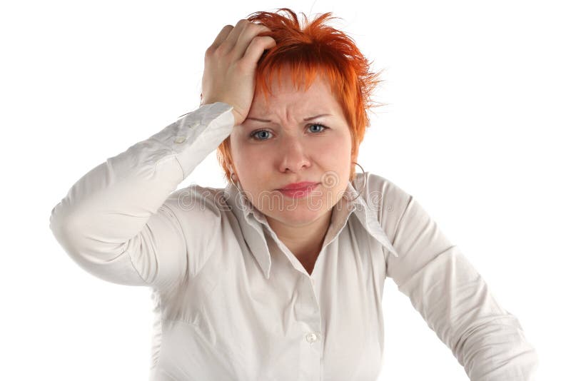 Anxious business woman