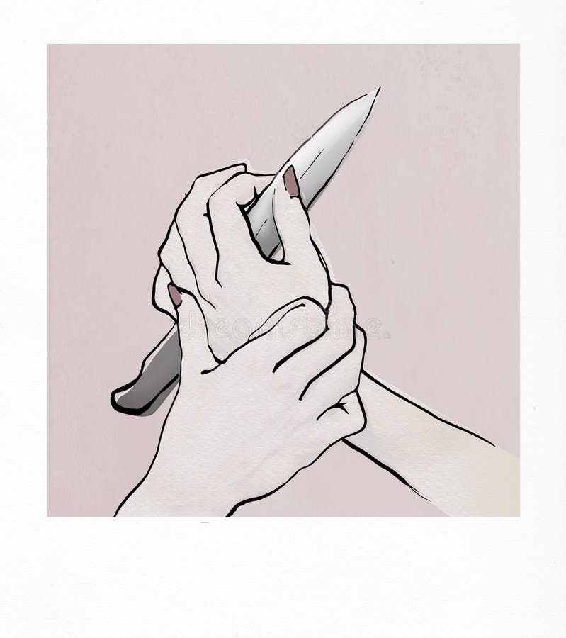 Anxious Female Hands Holding a Knife Stock Photo - Image of composition ...