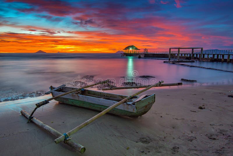 Landscape at anyer beach stock photo. Image of seascape - 132132470