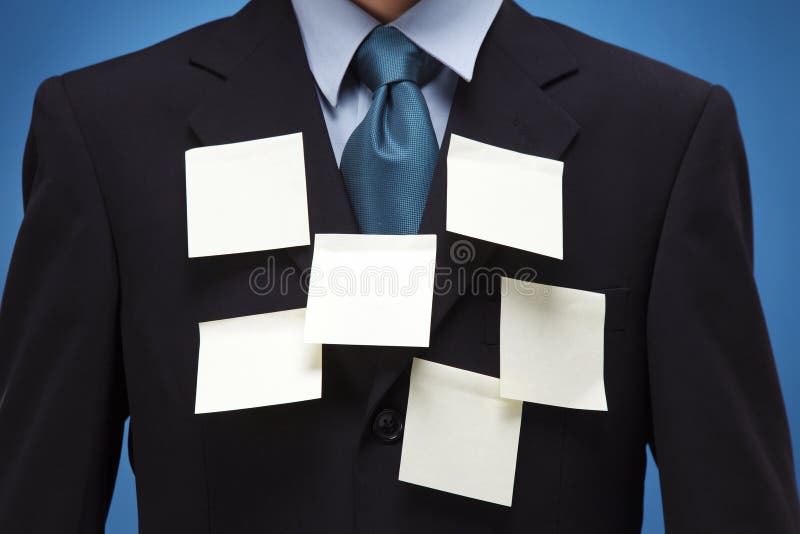 Human being sticked with sticky notes. Human being sticked with sticky notes.