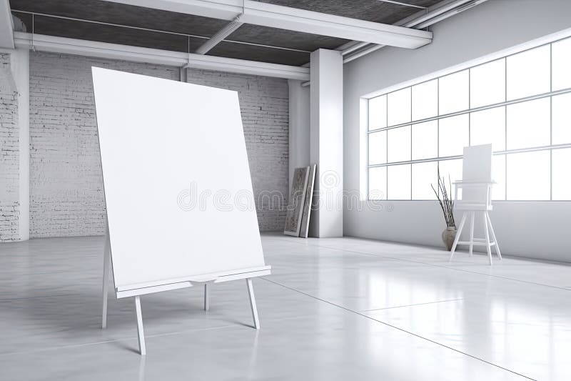 Anzeigenfläche für öffentliche Einkaufszentren oder Geschäftszentren als leere leere, weiße Mockupsignatur lizenzfreie abbildung