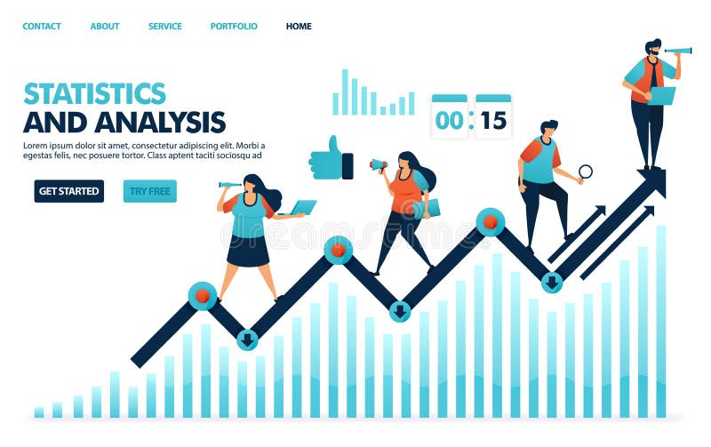 Looking at annual statistics on corporate performance. Analysis planning strategies and idea for corporate. Line chart in business statement report. Human illustration for website, mobile apps, poster. Looking at annual statistics on corporate performance. Analysis planning strategies and idea for corporate. Line chart in business statement report. Human illustration for website, mobile apps, poster