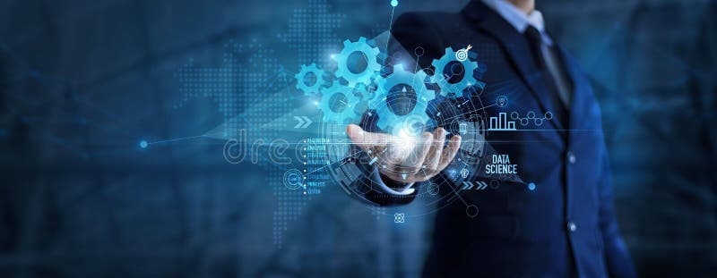 Análisis de ciencia de datos y desarrollo de procesos de algoritmo de programación para marketing digital y redes sociales ai scie imágenes de archivo libres de regalías